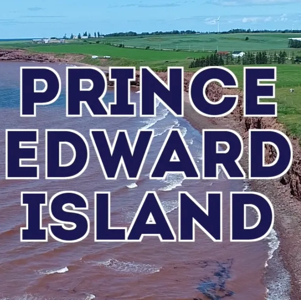 A poster for prince edward island shows a beach