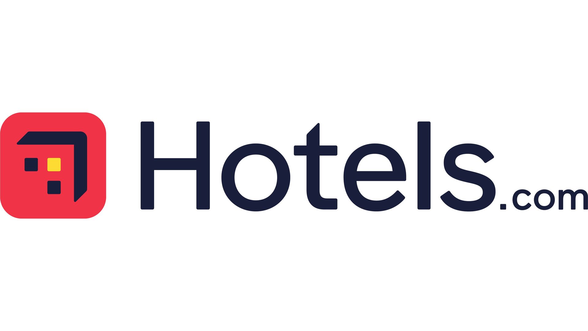 A logo for hotels.com is shown on a white background.