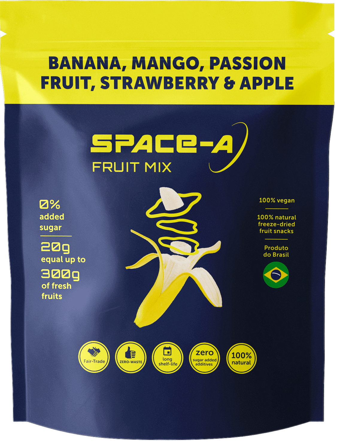 Banana, Mango, Passion fruit, Strawberry & Apple