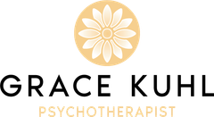 Logo: Flower design above text