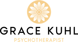 Logo: Flower design above text