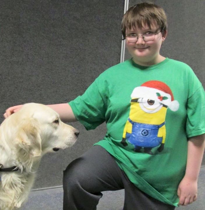 Posing with Therapy Dog