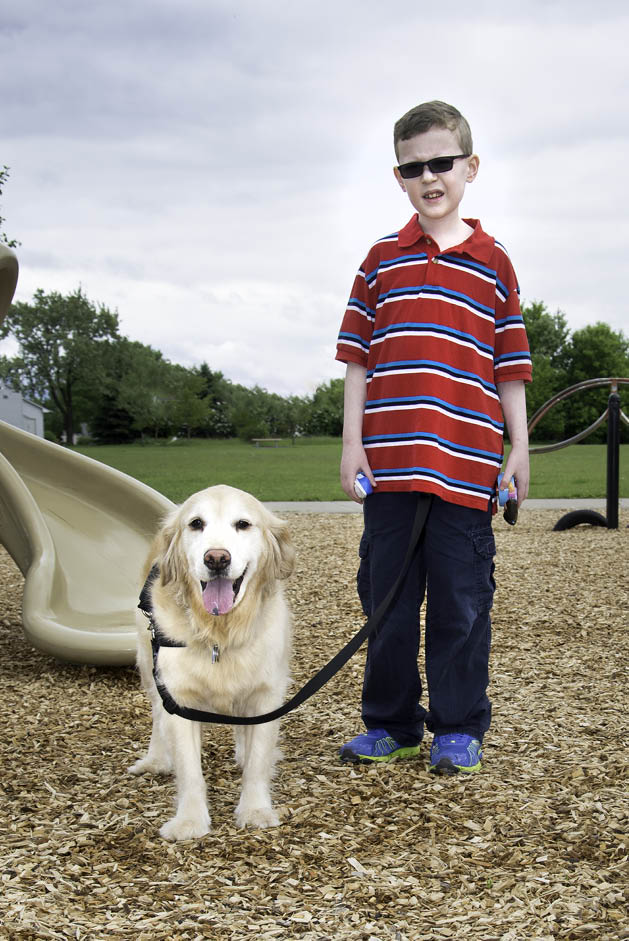 Henry and his service dog, Bailey