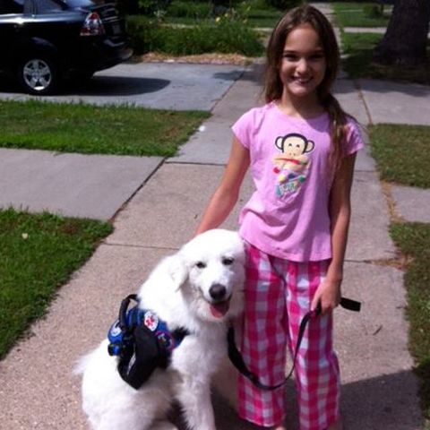 Child with Service dog