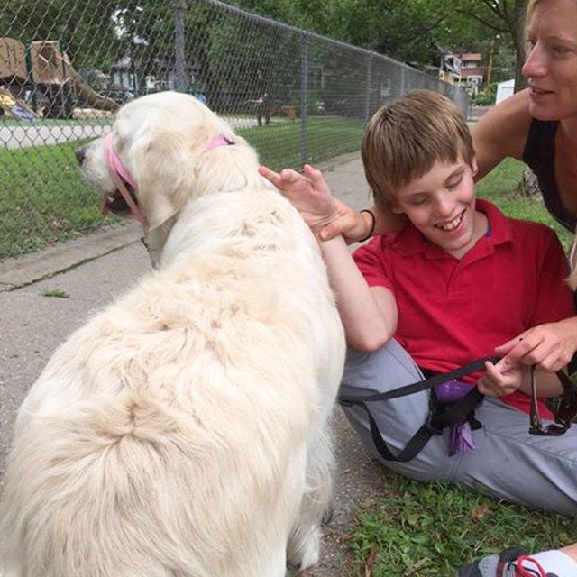 Meeting his Service Dog for Autism