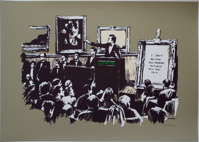 Banksy - MORONS IN SEPHIA