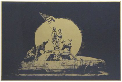 Banksy - GOLD FLAG