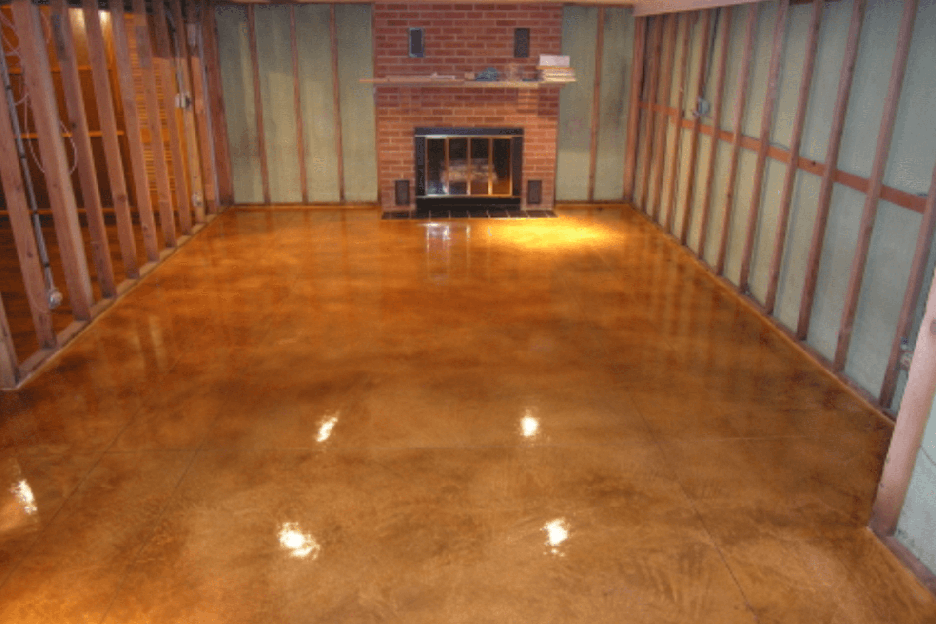 red concrete polished floors