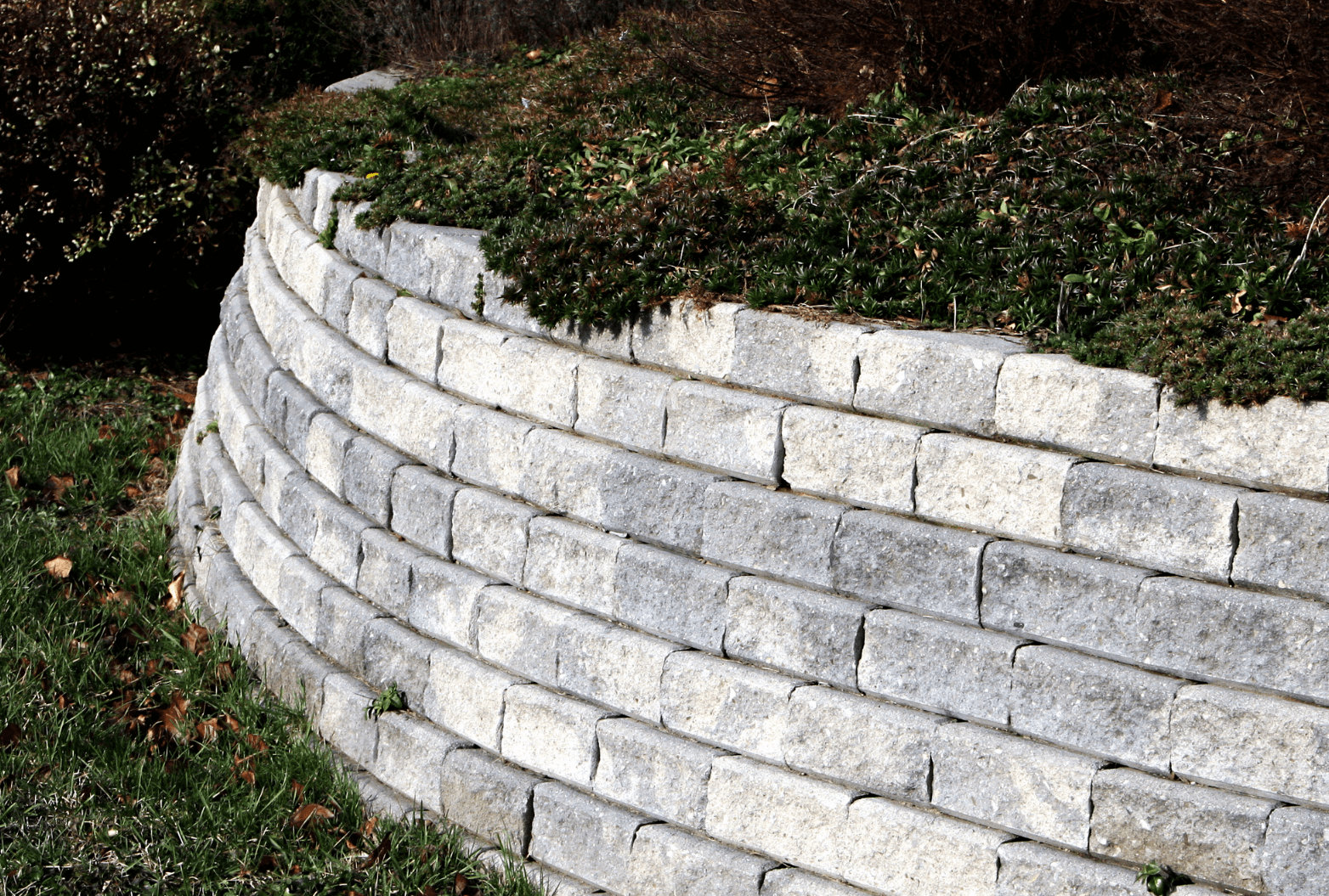 retaining wall concrete in the garden