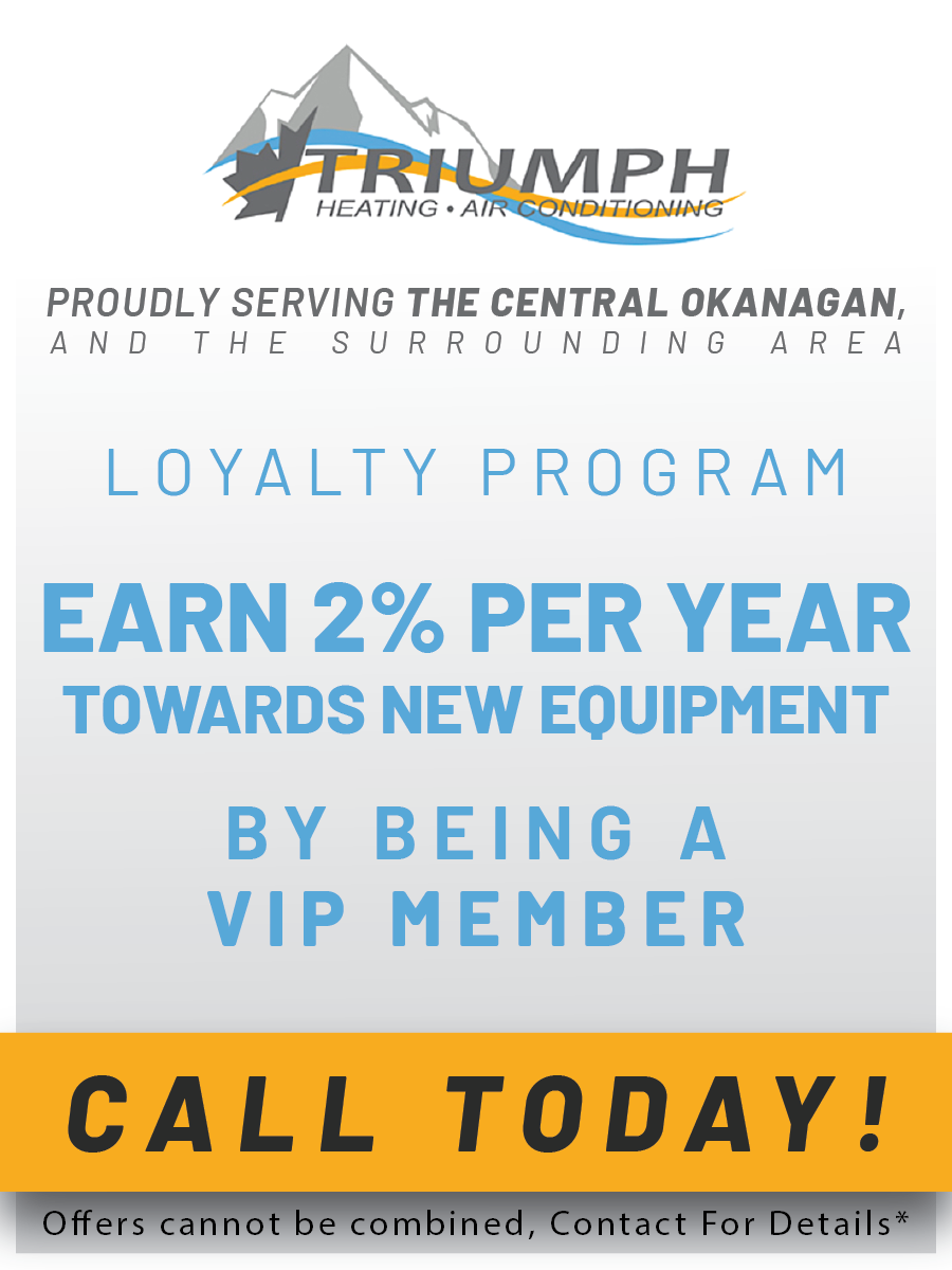 An advertisement for a loyalty program that says earn 2% per year towards new equipment by being a vip member