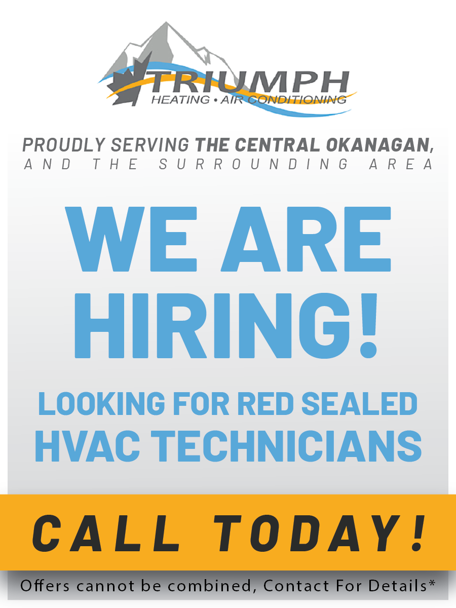 A poster that says we are hiring looking for red sealed hvac technicians