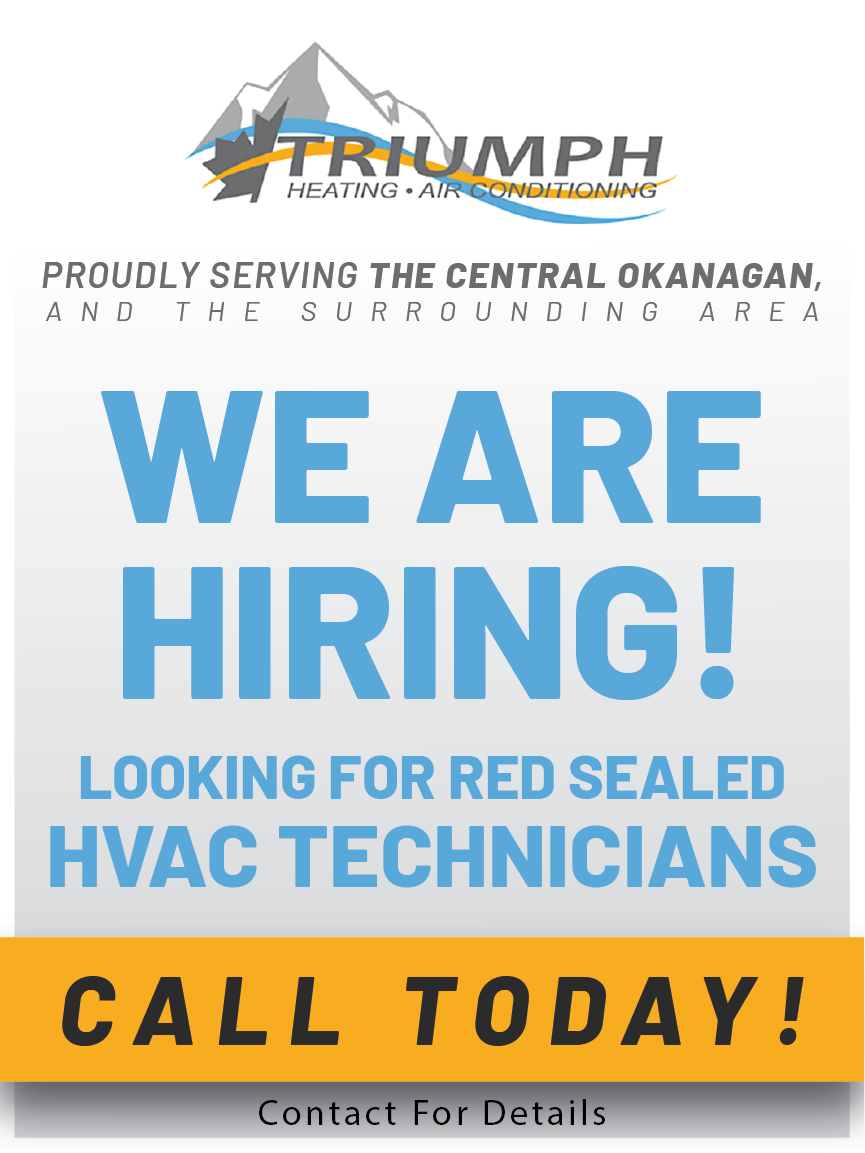 A poster that says we are hiring looking for red sealed hvac technicians
