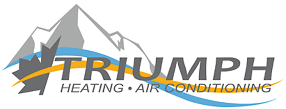 A logo for a company called triumph heating and air conditioning