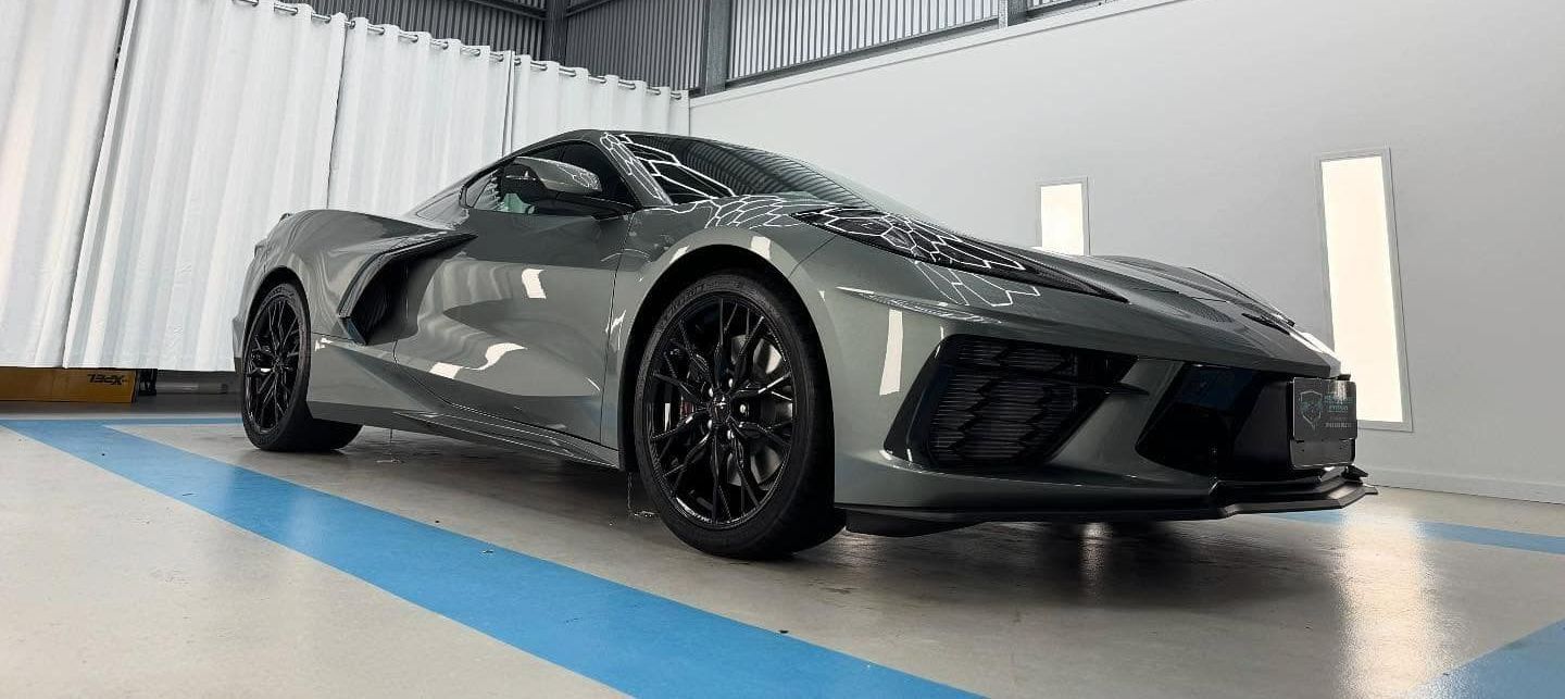 A Gray Sports Car is Parked in a Garage — Bathurst Detailing Studio in Bathurst, NSW