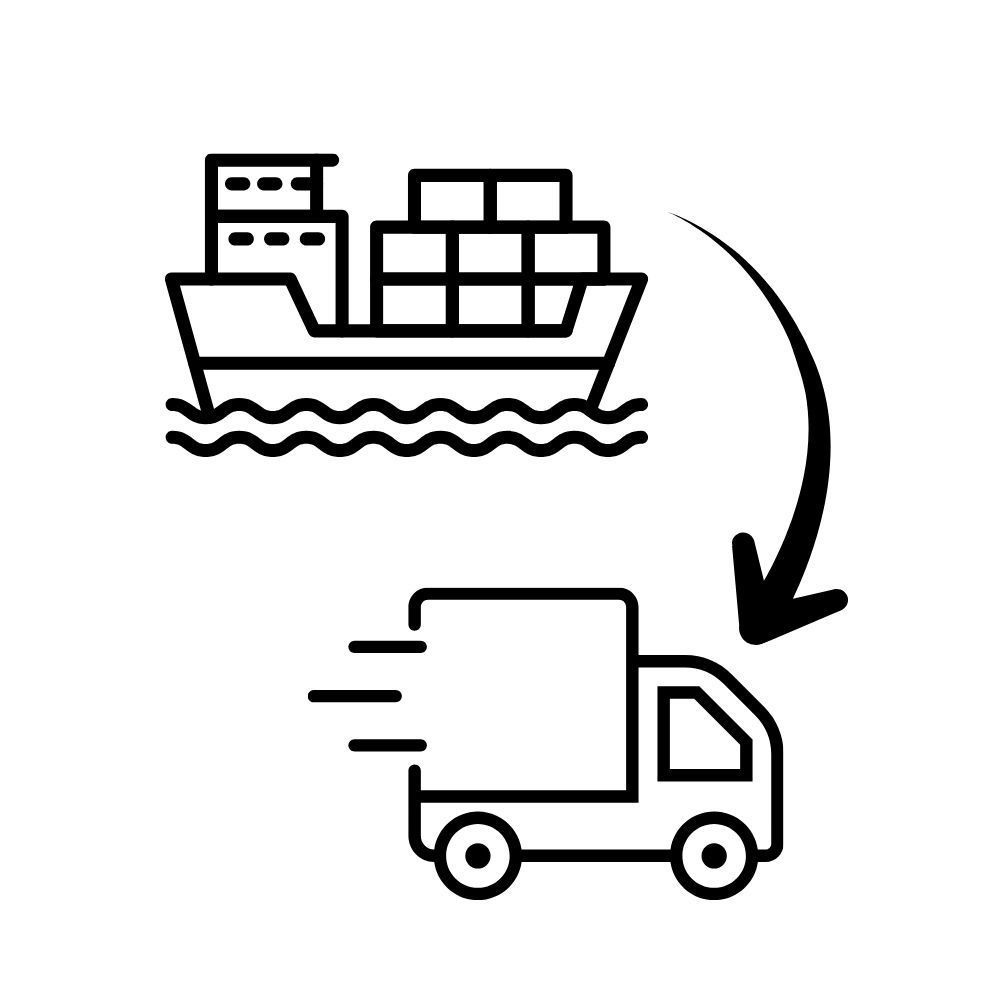 drayage, ship or train shipments to truck