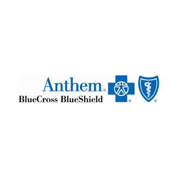 Anthem Blue Cross Blue Shield logo in blue with shield and medical cross icons on a white background
