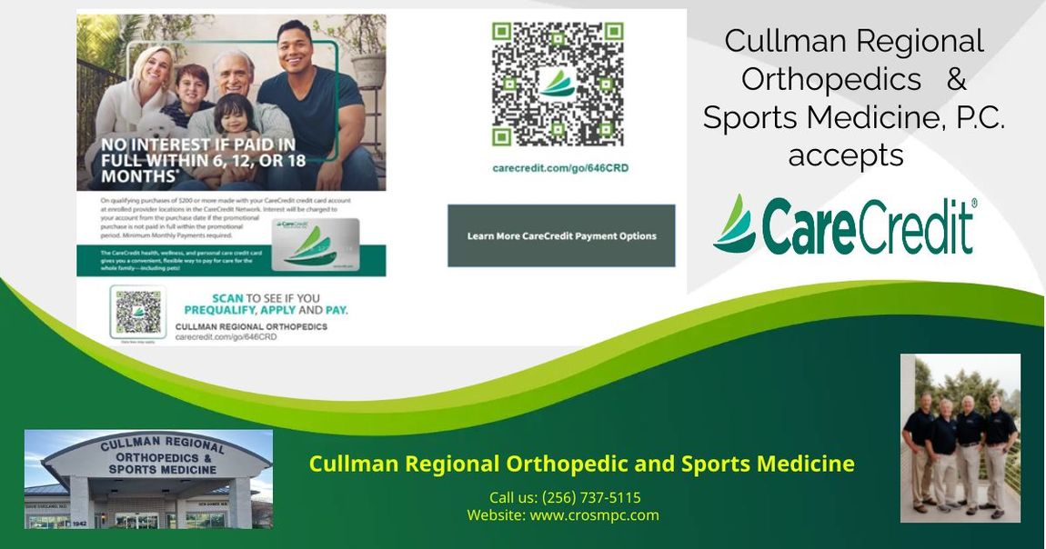 A poster for cullman regional orthopedic and sports medicine