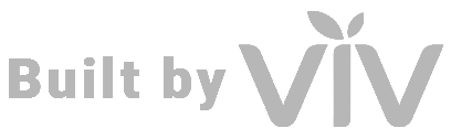 Built by Viv logo in gray, with stylized leaf above the V letters