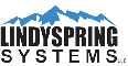A logo for lindy spring systems llc with a mountain in the background.