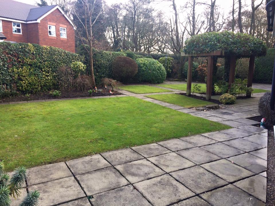 block paving and lawn