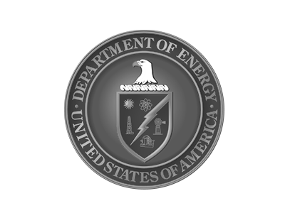 A black and white logo for the department of energy
