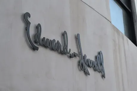The word edward is on the side of a building