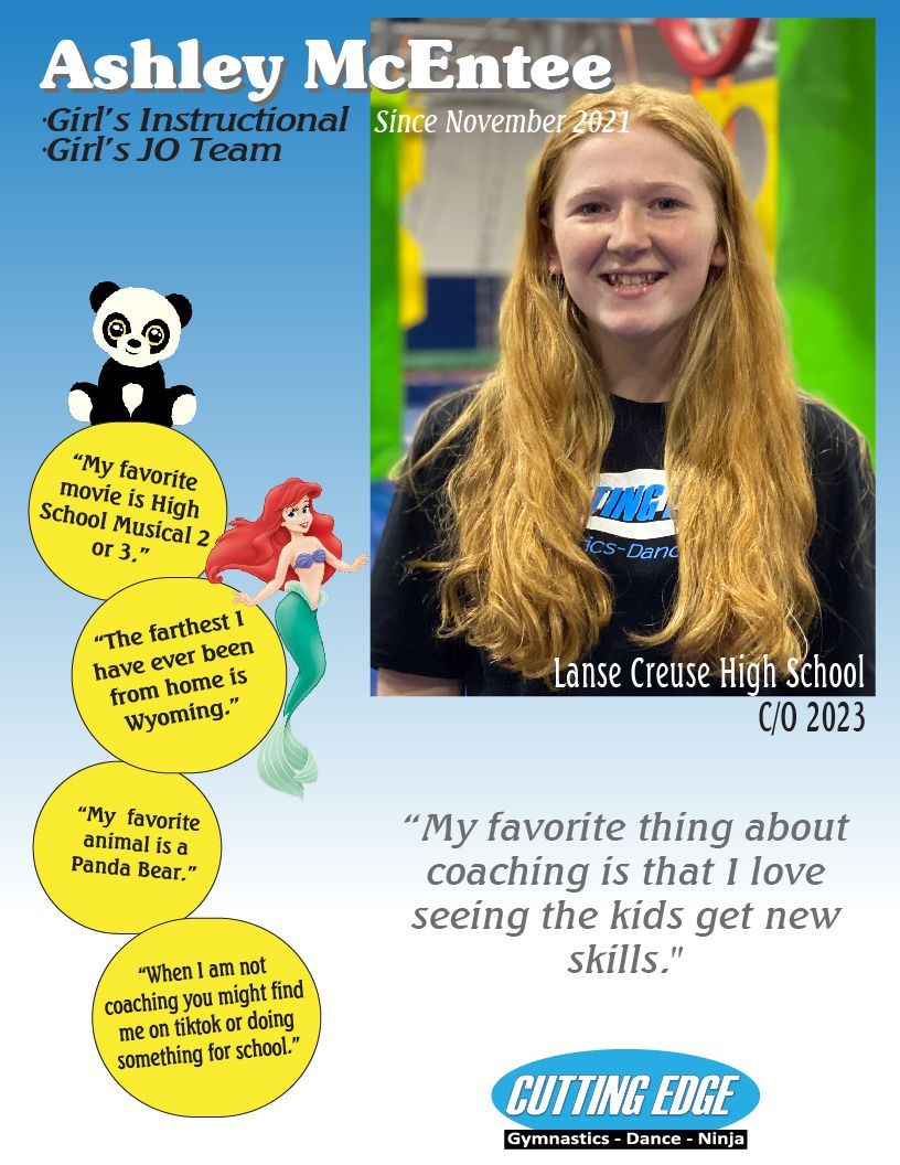 Ashley mcentee is a girl 's instructional girl 's 10 team member
