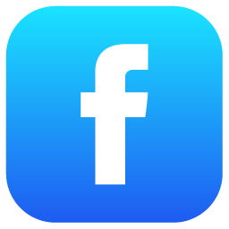 A blue facebook icon with a white f on it