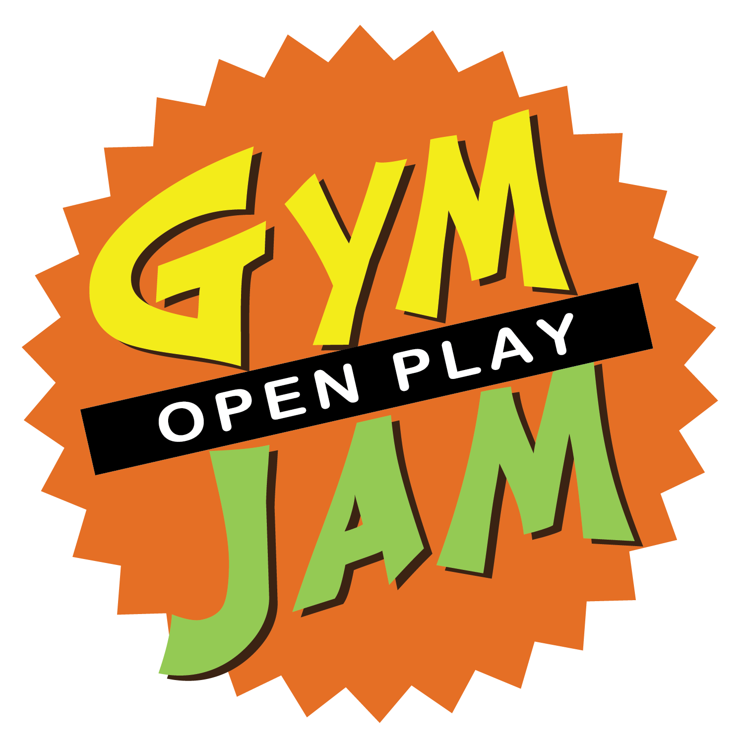 A logo for a gym open play jam
