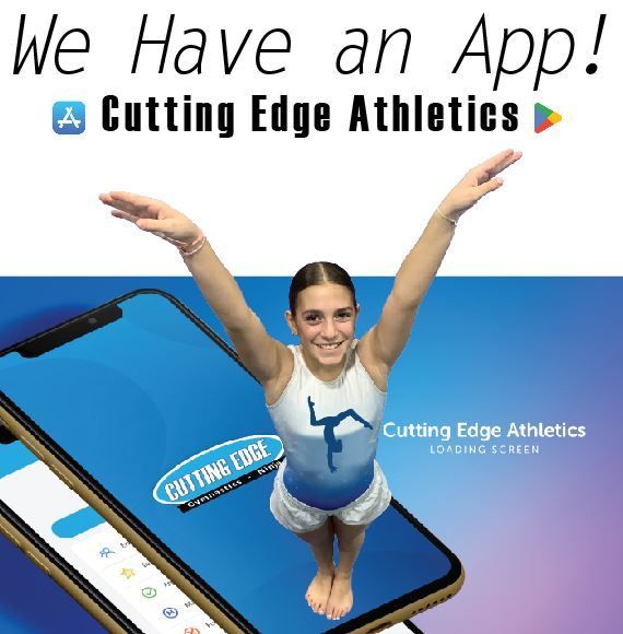 An advertisement for cutting edge athletics shows a woman with her arms outstretched