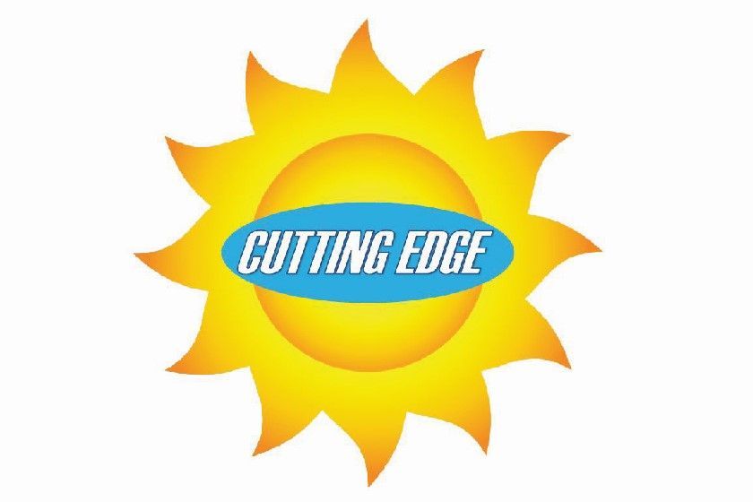 A sun with the words cutting edge on it