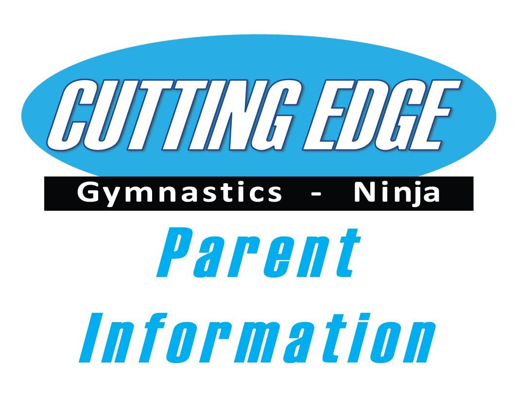 A logo for cutting edge gymnastics ninja parent information
