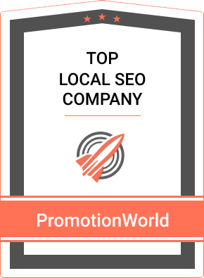 A badge that says top local seo company on it