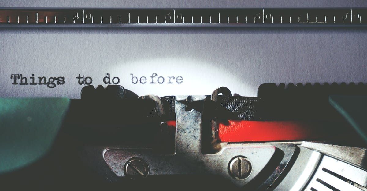 Close-up of a typewriter with the words 