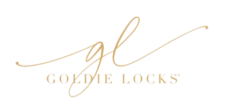 Gold script logo reading “GOLDIE LOCKS” on a white background