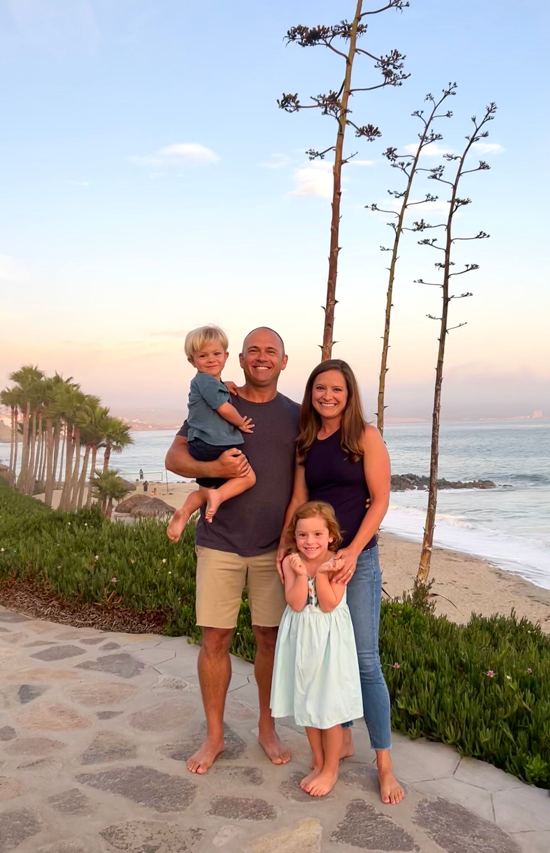 Our family photo with our two young children