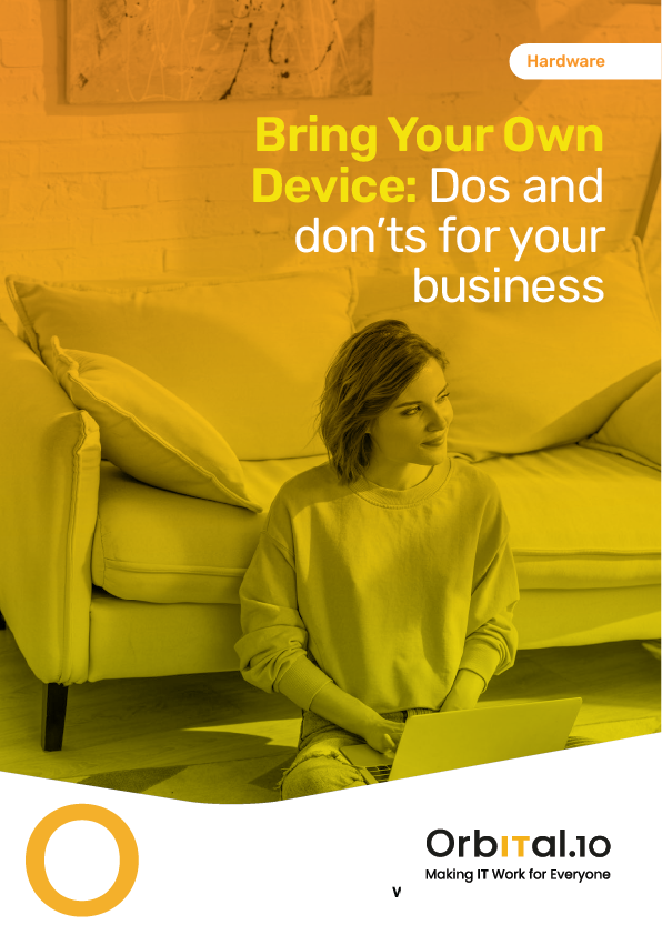 Front cover of the Orbital10 technical publication about the dos and don'ts of a Bring Your Own Device policy