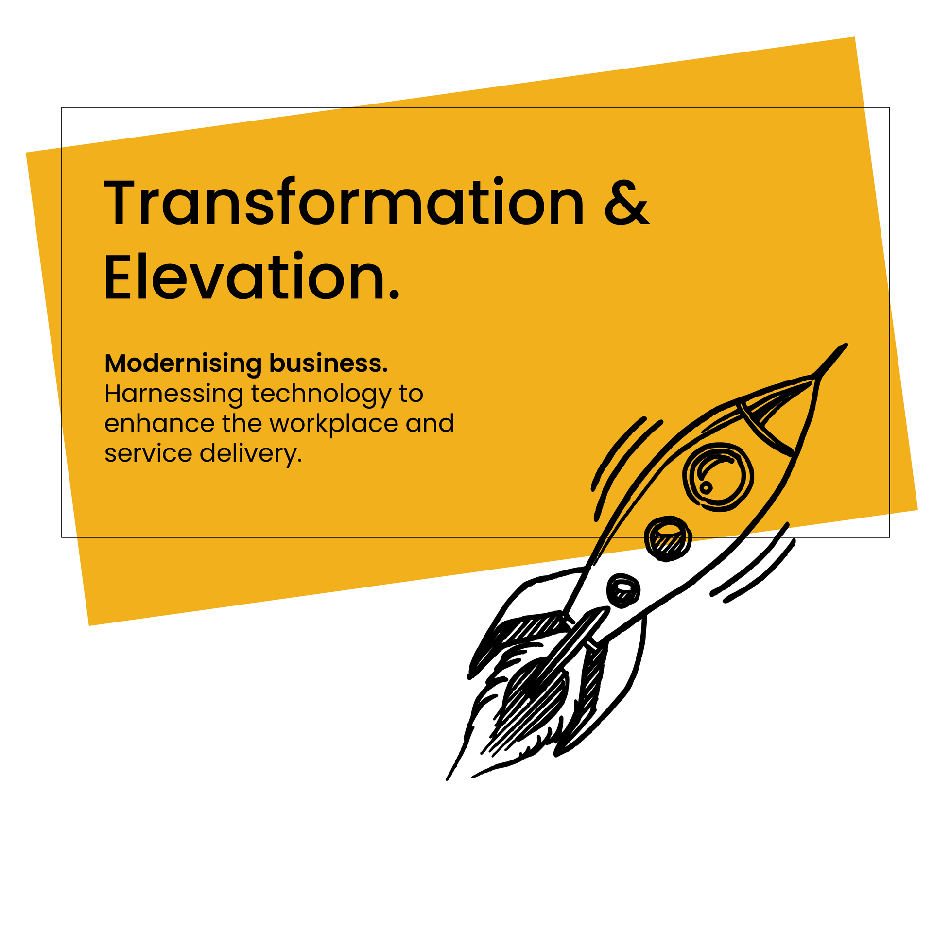 Rocket image to represent transformation and elevation