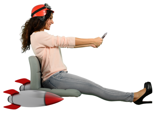 Man dressed in a business suit crouching down in the start position for a sprint race