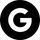 A white letter g in a black circle.