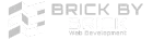 Logo for Brick By Web Development. Features a geometric design and text.