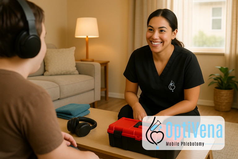 Optivena provides calm at home lab draws for clients with special needs