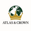 Gold crown over a green globe; text 