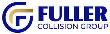 The fuller collision group logo is blue and gold on a white background.