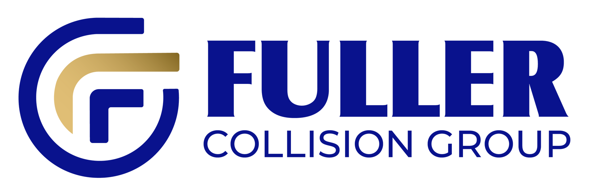 The fuller collision group logo is blue and gold on a white background.