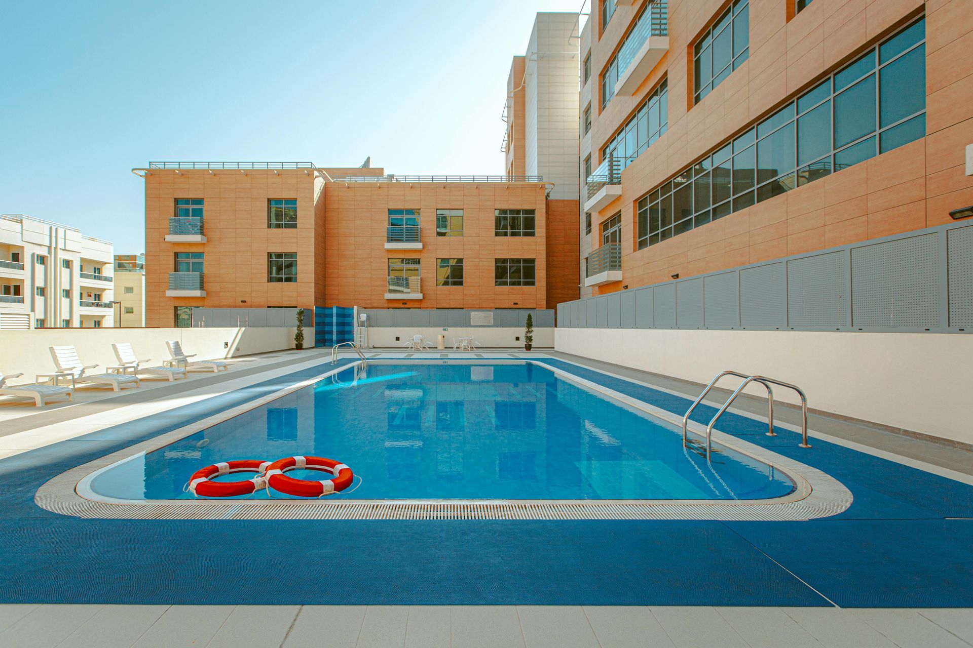 swimming pool in a condominium complex