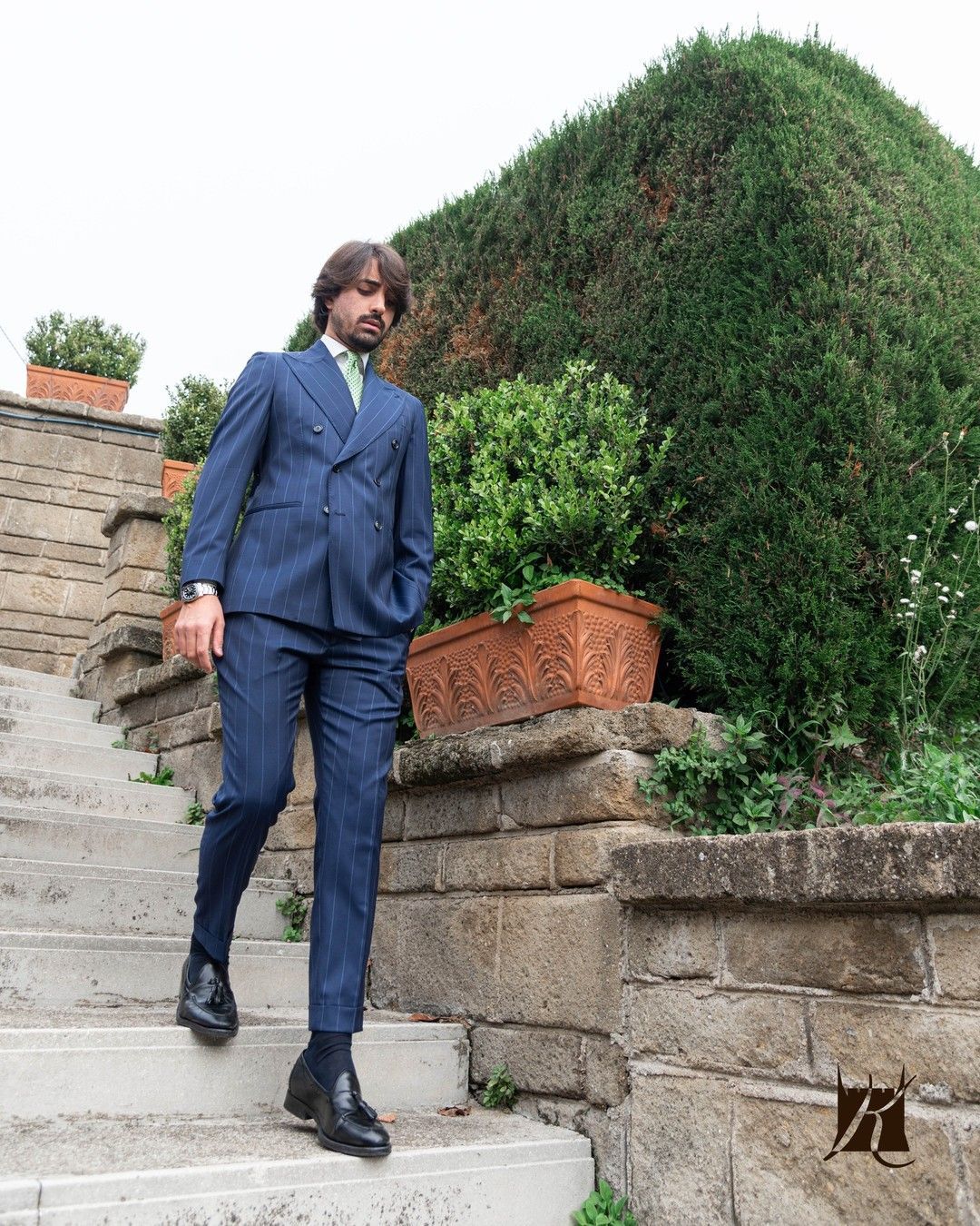 abito blu uomo