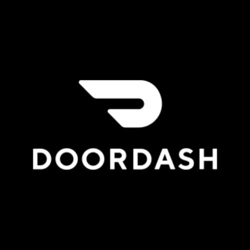 DoorDash logo: white stylized