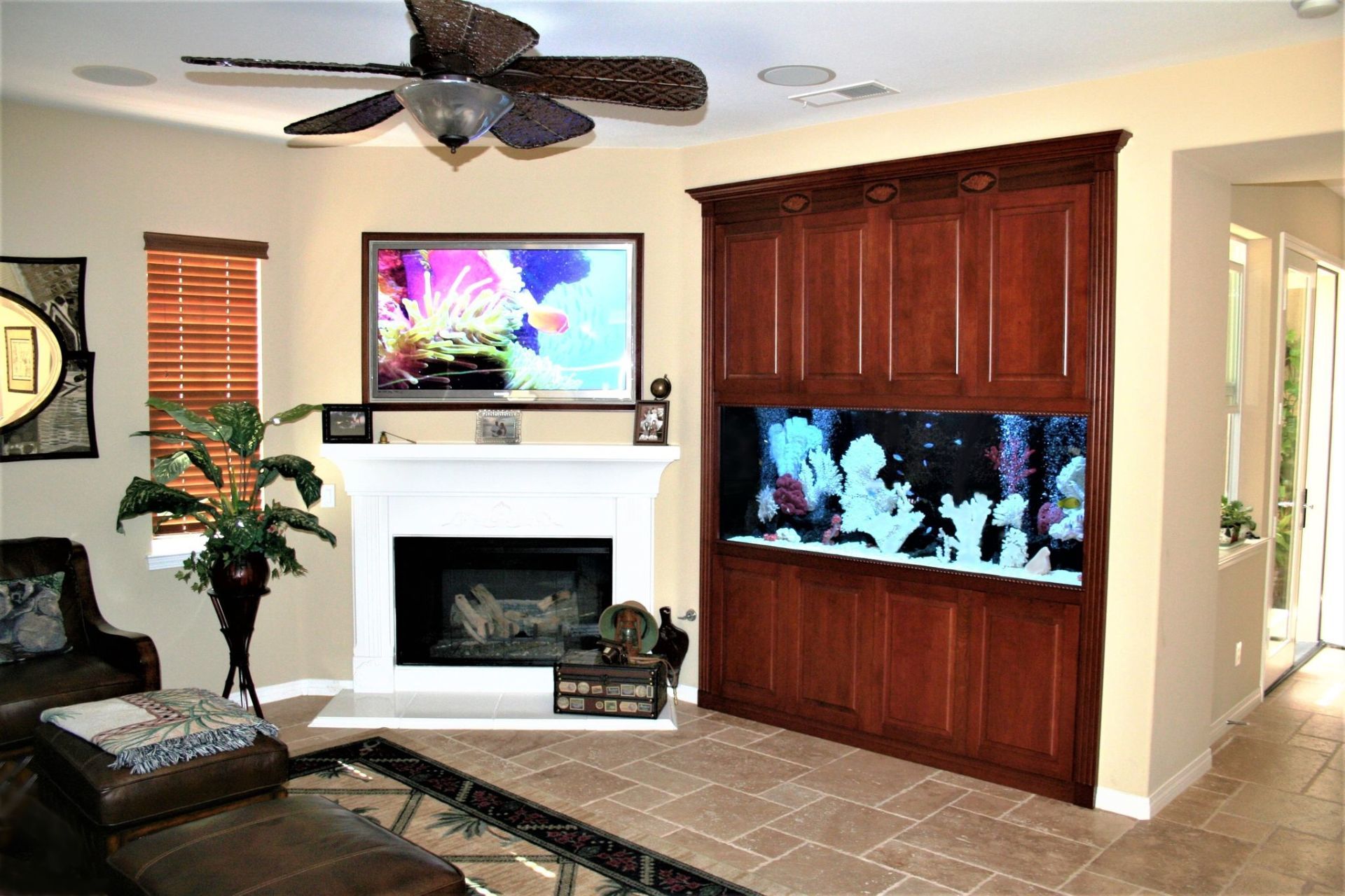 225 Gallon Saltwater Nook In-Wall Custom — Carlsbad, CA — Aquaman Aquarium Services
