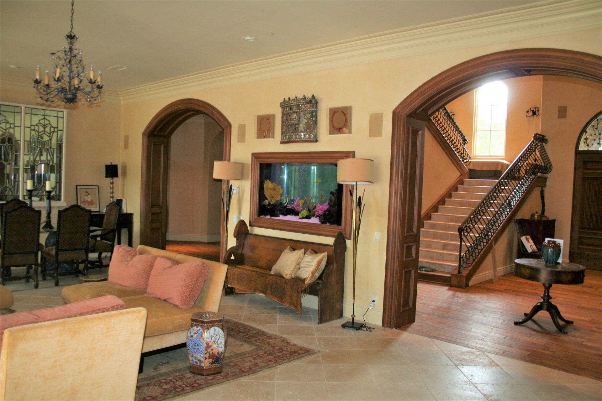 300 Gallon Saltwater Thru-Wall Custom Bow-Front (back) — Carlsbad, CA — Aquaman Aquarium Services